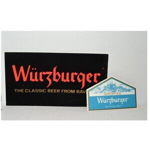 2 Pieces Of Advertisement For Wurzburger Beer Home Bar Decor Signs Placards